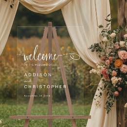 Handgeschreven script Modern Minimal Wedding Welko Acryl Bord