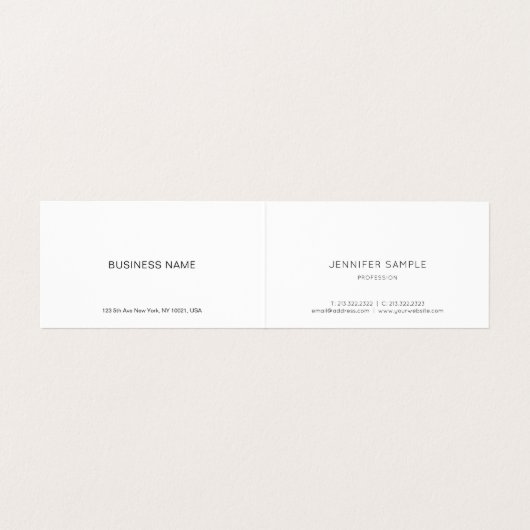 Handgeschreven Script Modern Minimalistisch Elegan Visitekaartjes (Binnenkant ongevouwen)