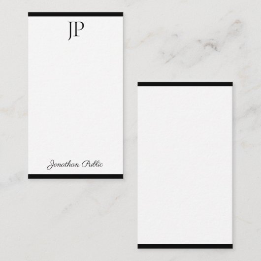 Handgeschreven Script Monogram Eenvoudige Sjabloon (Voorkant / Achterkant)