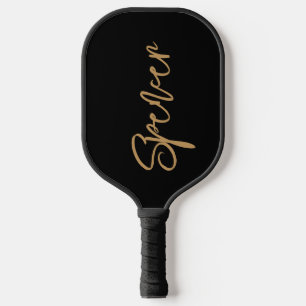 Handgeschreven Script-naam links Verhandelde aange Pickleball Paddle