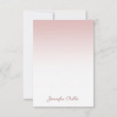 Handgeschreven Script Naam Modern Roos Gold Sjablo Notitiekaartje (Voorkant)