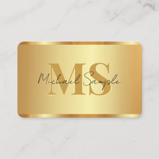 Handgeschreven Script Naam QR Code Luxe Goud Visitekaartje (Voorkant)