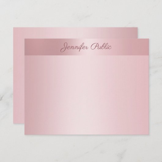 Handgeschreven Script Naam Tekst Sjabloon Roos Gol (Voorkant / Achterkant)