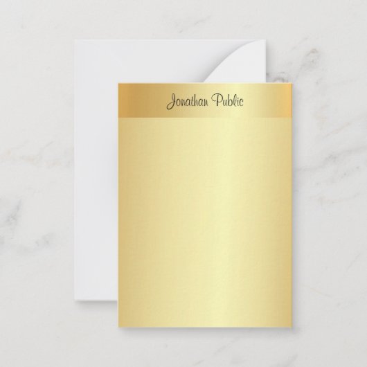 Handgeschreven Script Name Elegant Gold Sjabloon (Voorkant)