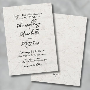 Handgeschreven script Natural Earth Boho Wedding Kaart