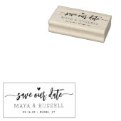 Handgeschreven script onze datum opslaan 	rubberstempel (Gestempeld)