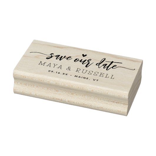 Handgeschreven script onze datum opslaan rubberstempel (Stempel)