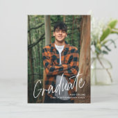 Handgeschreven Script Photo Afstuderen Aankondiging (Staand voorkant)