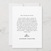 Handgeschreven Script Photo Afstuderen Bedankkaart (Achterkant)