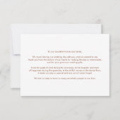 Handgeschreven Script Plain Terracotta Wedding Bedankkaart (Achterkant)