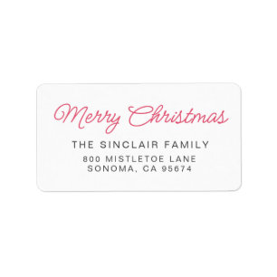 Handgeschreven Script Prettig Kerstmis Retouradres Etiket