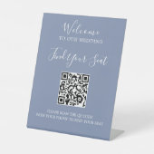 Handgeschreven script QR-code bruiloft zitplaats Reclamebord Met Voetstuk (Voorkant)