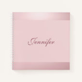 Handgeschreven Script Roos Gouden Kleur Elegant Mo Notitieboek (Voorkant)