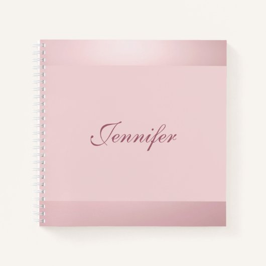 Handgeschreven Script Roos Gouden Kleur Elegant Mo Notitieboek (Voorkant)