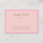 Handgeschreven script roze Gold Chic Sjabloon Mode Visitekaartje (Achterkant)