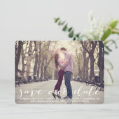 Handgeschreven Script Save Our Date Aankondiging (Staand voorkant)