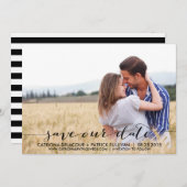 Handgeschreven script Save Our Date-aankondiging Save The Date (Voorkant / Achterkant)