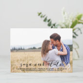 Handgeschreven script Save Our Date-aankondiging The Date (Staand voorkant)