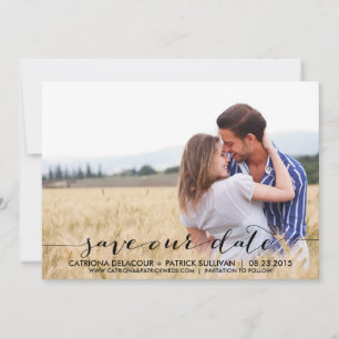 Handgeschreven script Save Our Date-aankondiging The Date