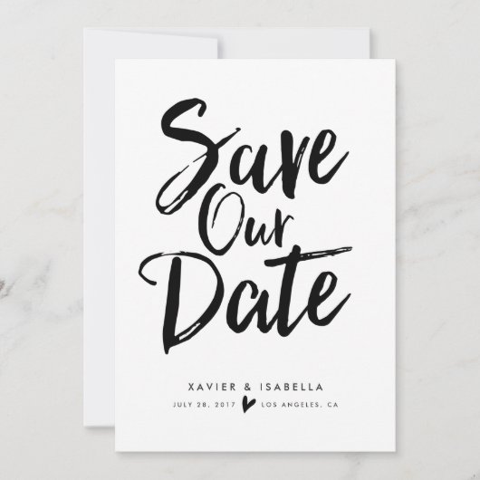 Handgeschreven script save the date aankondiging (Voorkant)
