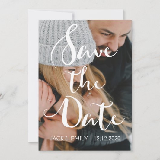 Handgeschreven script Save the Date Kaart (Voorkant)