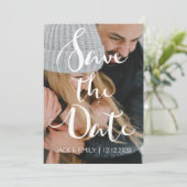 Handgeschreven script Save the Date Kaart (Staand voorkant)