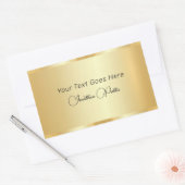 Handgeschreven Script Sjabloon Elegant Faux Gold Rechthoekige Sticker (Envelop)