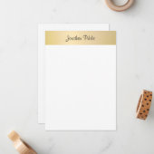 Handgeschreven Script Stijlvolle Gold Look Sjabloo Notitiekaartje (Voorkant / Achterkant in situ)