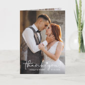 Handgeschreven Script Sweet Love Heart Weduwfoto Bedankkaart (Voorkant)