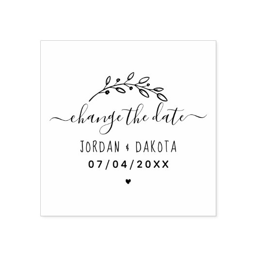 Handgeschreven script & takje | Wijzig de datum Rubberstempel (Afrduk)