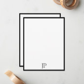 Handgeschreven Script Tekst Elegant Monogram Class Notitiekaartje (Voorkant / Achterkant in situ)