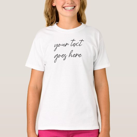  handgeschreven script tekst meisjes t-shirt (Voorkant)