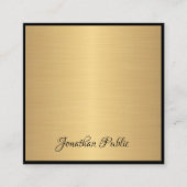 Handgeschreven Script Tekst Modern Goud Chic Sjabl Vierkante Visitekaartje (Voorkant)
