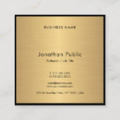 Handgeschreven Script Tekst Modern Goud Chic Sjabl Vierkante Visitekaartje (Achterkant)