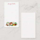 Handgeschreven Script Text Waterverf Flowers Elega Notitiekaartje (Voorkant / Achterkant)