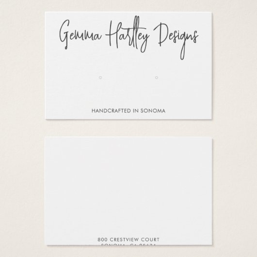 Handgeschreven Script Typografie die de Kaart van  (Voorkant /achterkant)