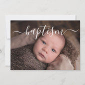 Handgeschreven script typografie doop kaart (Voorkant)