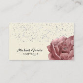 Handgeschreven Script Typografie Pink Roses Flower Visitekaartje (Voorkant)