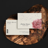 Handgeschreven Script Typografie Pink Roses Flower Visitekaartje