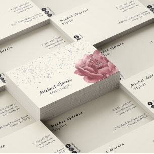 Handgeschreven Script Typografie Pink Roses Flower Visitekaartje