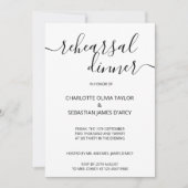 Handgeschreven script Typography Rehearsal Dinner Kaart (Voorkant)