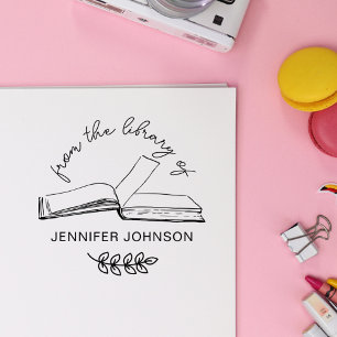 Handgeschreven script uit de bibliotheek van het b 	rubberstempel