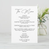 Handgeschreven Script Wedding Menu (Staand voorkant)