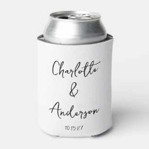 Handgeschreven Script Whimsical White Custom Weddi Blikjeskoeler