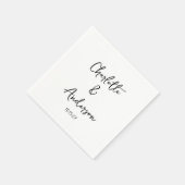 Handgeschreven Script Whimsical White Custom Weddi Servet (Hoek)