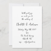 Handgeschreven Script Whimsy Quirky White Wedding Kaart (Voorkant)