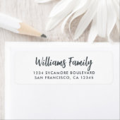 Handgeschreven script witte familie retouradres etiket (Insitu)