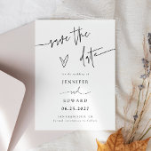 Handgeschreven script witte trouwdatum save the da date
