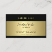 Handgeschreven script zwart en goudfeilbaar visitekaartje (Voorkant)