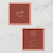 Handgeschreven scriptnaam Modern Elegant Sjabloon Vierkante Visitekaartje (Voorkant / Achterkant)